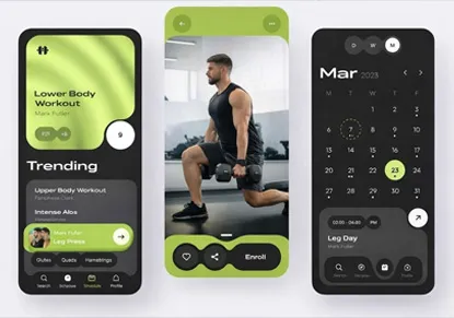 Mobile fitness app UI design project by CreatiXHost